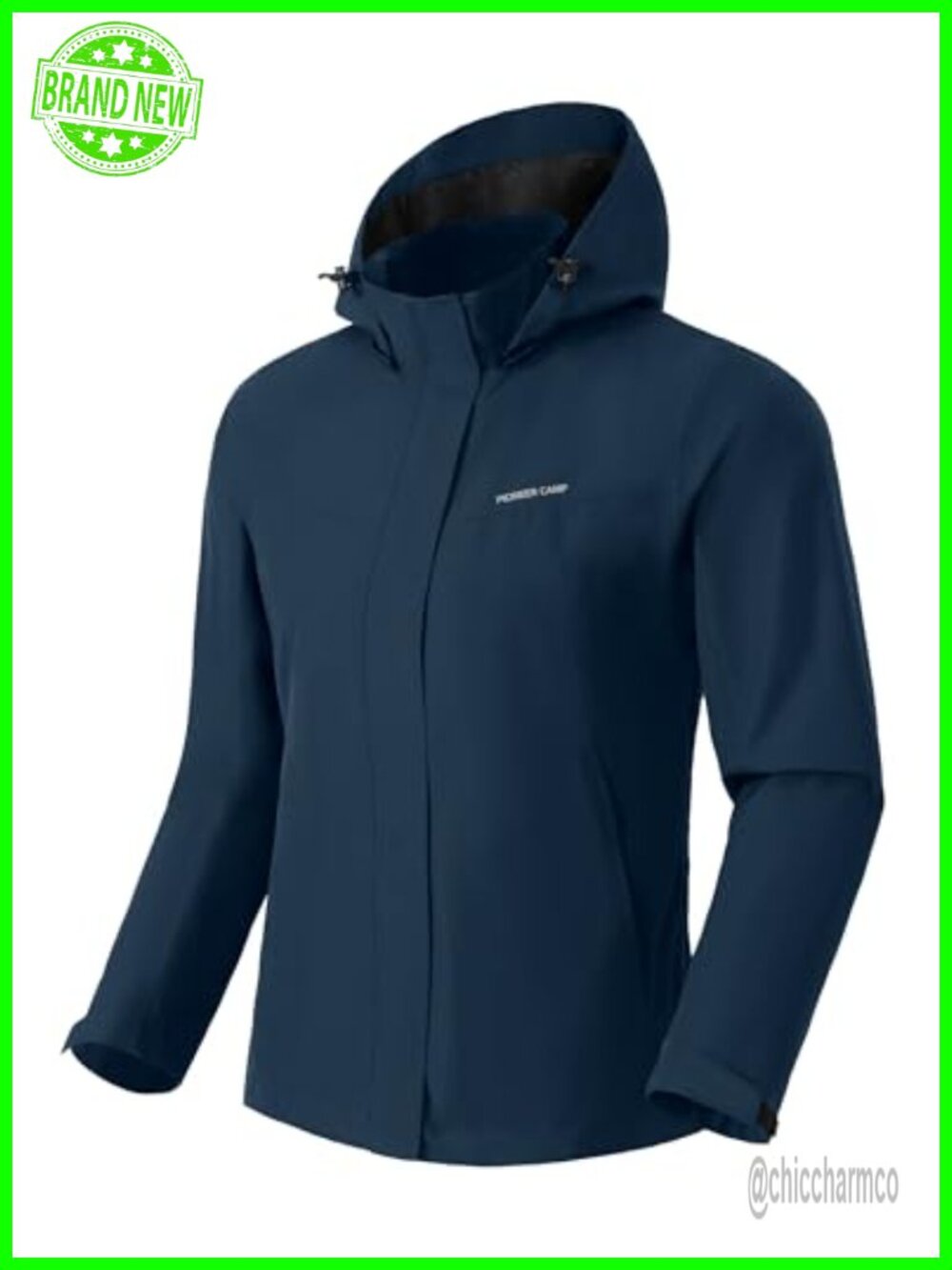 Waterproof Hooded Rain Jacket Lightweight Windbreaker for Hiking Travel